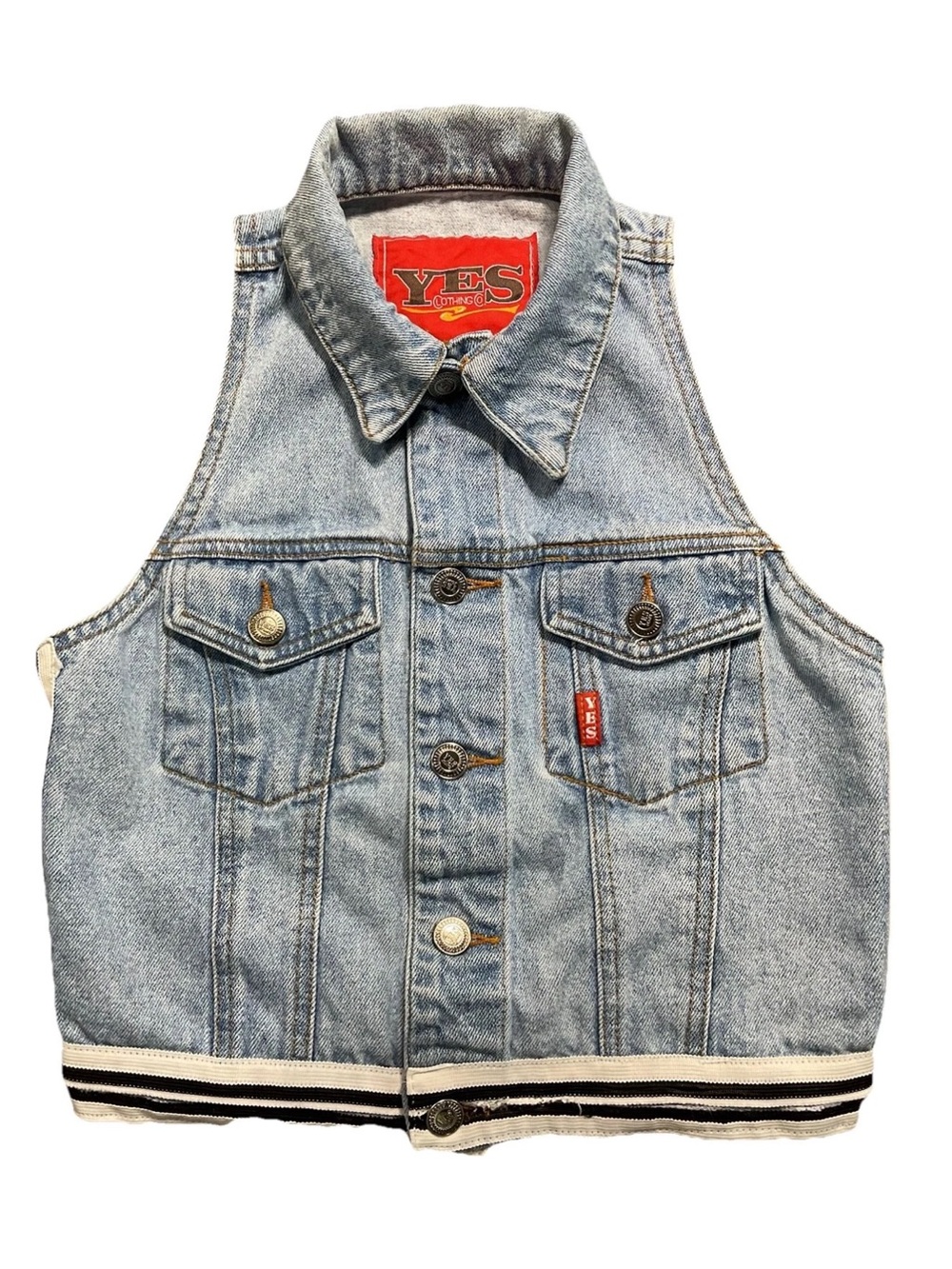 RARE 🔥 Yes Clothing Vintage Cropped Denim Button Up Vest